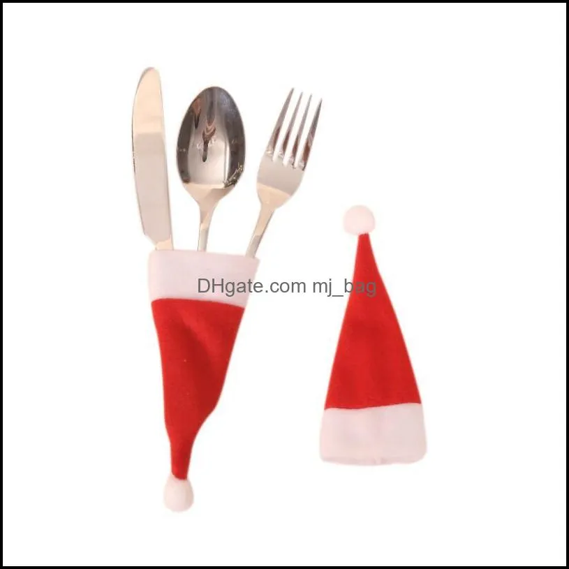 event party supplies christmas decorations kitchen tableware fork knife cutlery holder bag pocket xmas spoon bags dinner table decor