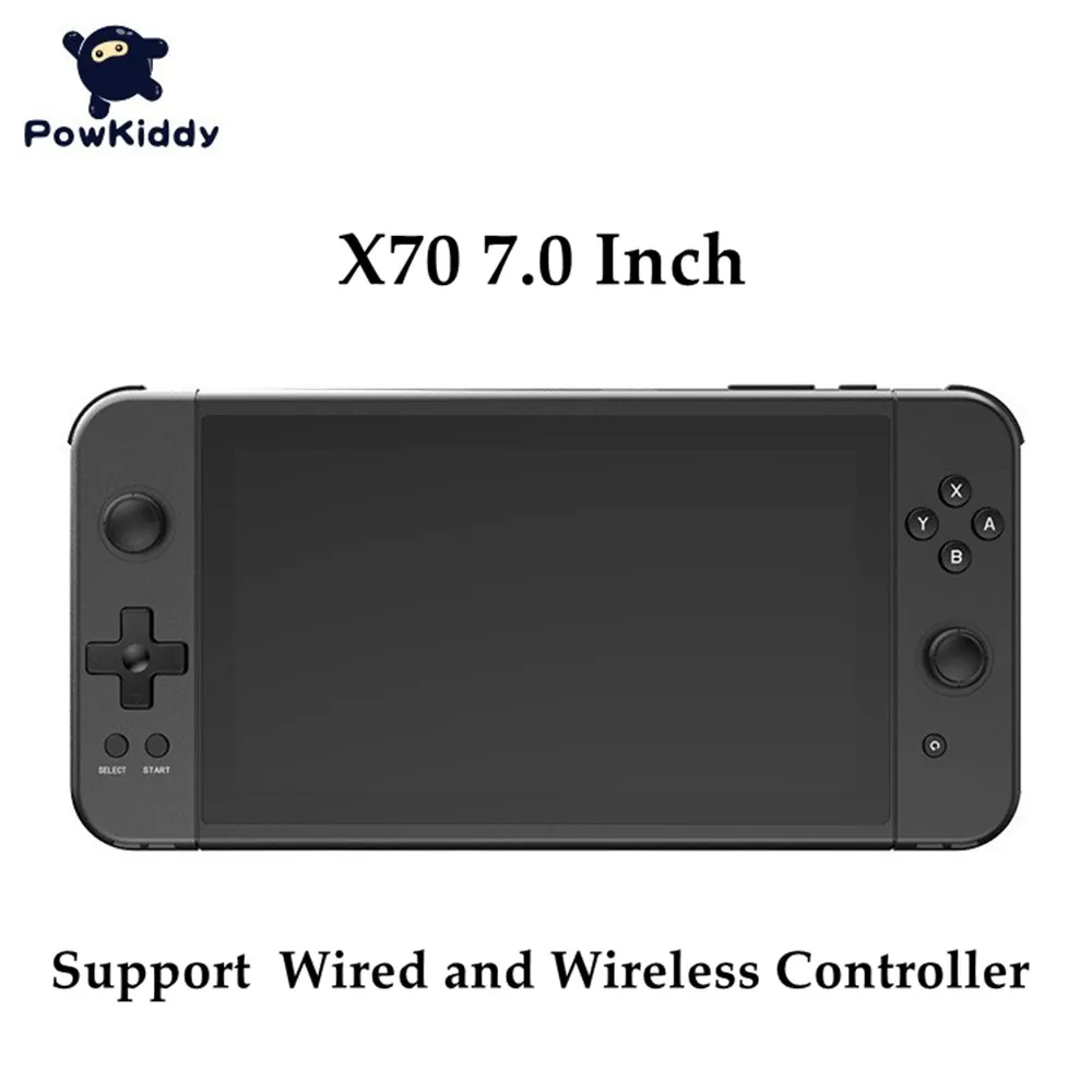 New Powkiddy x70 7 Zoll Handheld Retro Game Console Musik MP4 E-Book Video Games Player Support Zwei-Spieler HD TV Out Gaming Box Consoles Kindergeschenk