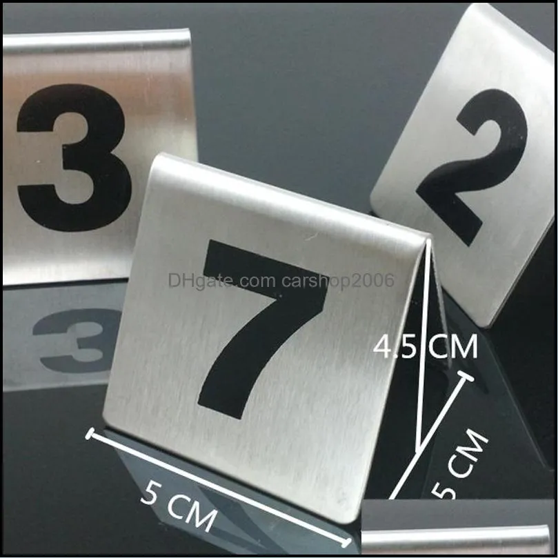 wholesale number 1-100 stainless steel table numbers cards metal number signage table sign card restaurant hotel cafe bar tools dbc