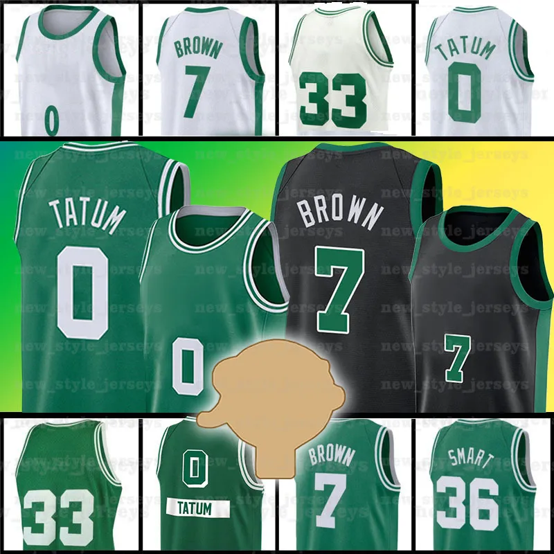 0 Koszulki do koszykówki Jayson Bostons Tatum Celtices Jaylen 36 Marcus 33 Brązowy Inteligentne męskie młodzieżowe zielone 2022 2023 Jersey