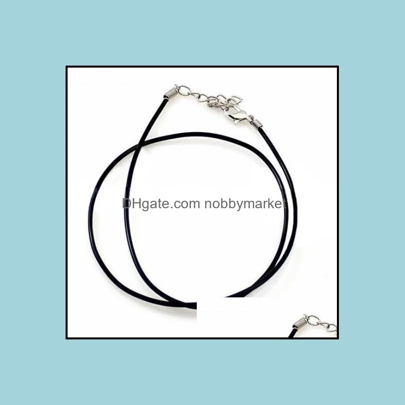 100pcs/lot Black 2mm Real Leather Necklace Cord Wire For DIY Craft Jewelry Gift 18inch W2
