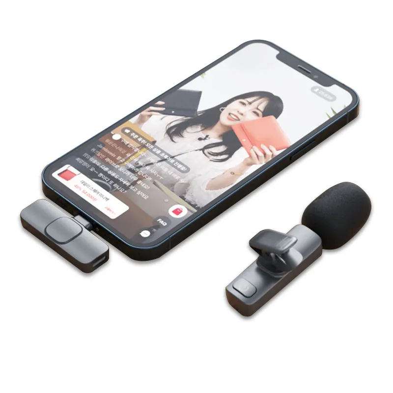 K1 Mini Wireless Lavalier Microphone Portable Plug-Play Audio Noise Reduction Video Recording Live Stream Vlog