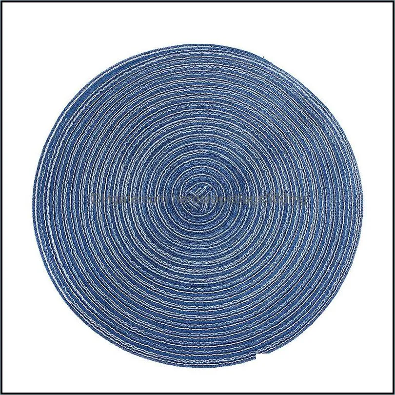 Hand Made Weave Ramie Placemat Circular Multi Colours Insulation Anti Slip Table Pad Hot Food Cup Bowl Pan Mat Hot Sale 4 3dy L2