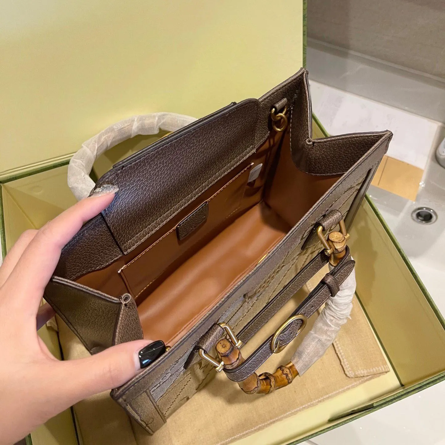 Bamboo bag 2022 shoulder classic Bags Luxurys TOP designers Lady high Quality Women handbag Fashion handbags mother cossbody Clutch wallet printing purse letter