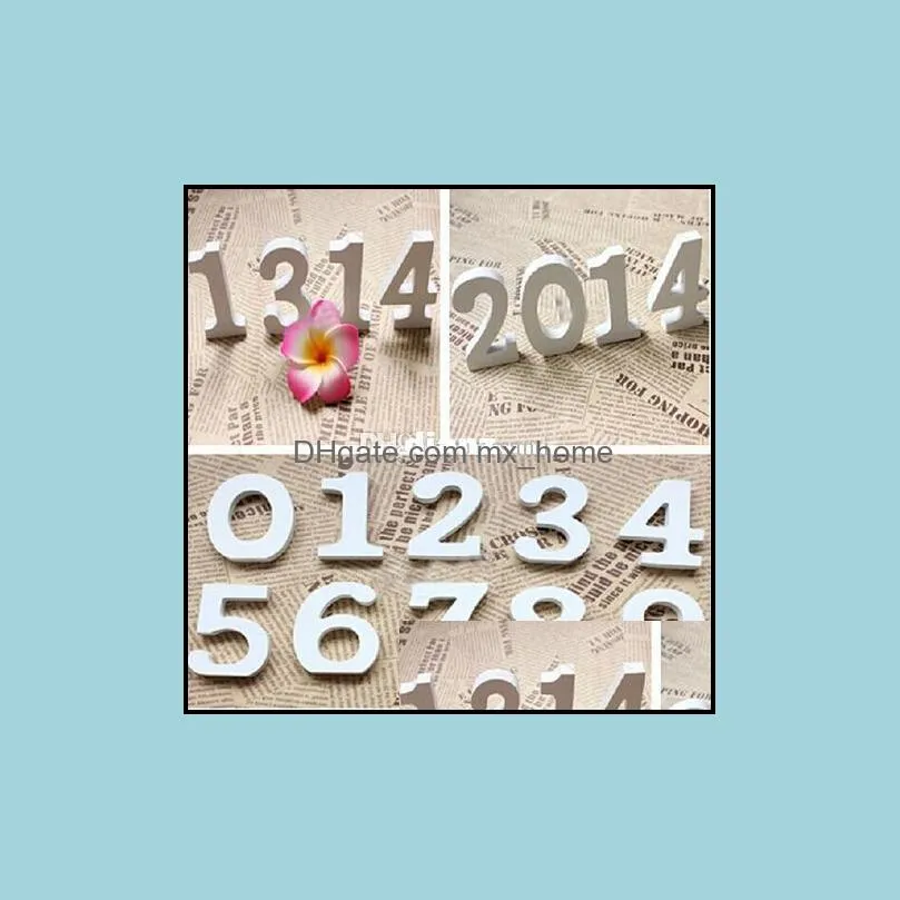 White Wood Wooden Numbers Alphabet For Wedding Birthday Home Decor decoration