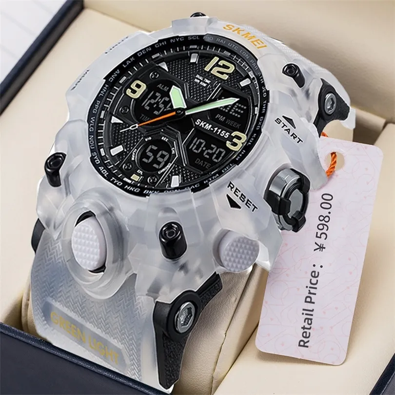 Skmei Mens Watches Fashion Sports Military Quartzデジタル防水スイムストップウォッチ腕時計