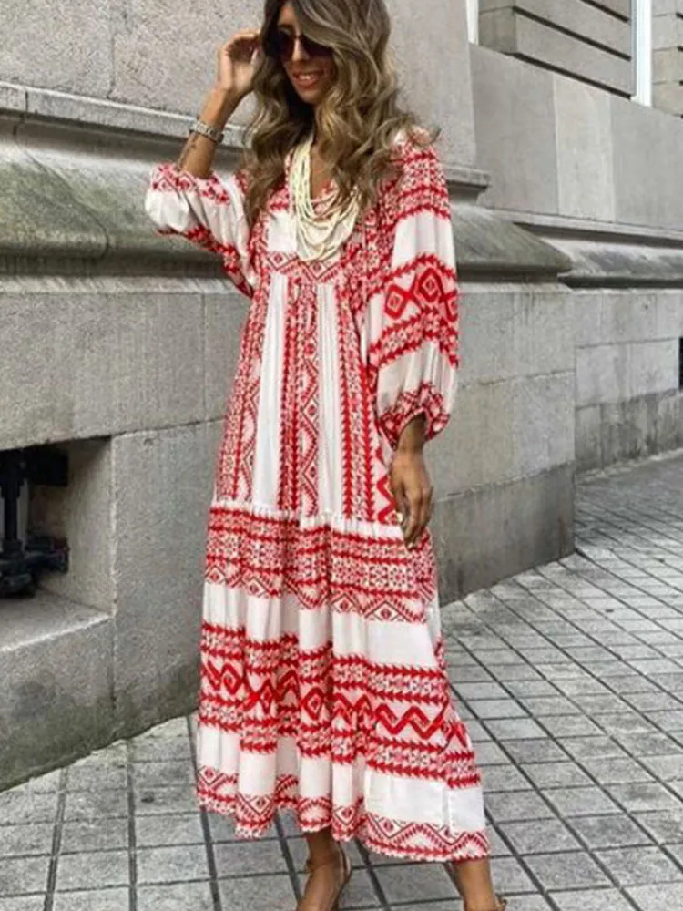 red and white boho dress Zapaka Women Red White Satin Maxi Polka Dots Dress Spaghetti Straps Deep V-Neck A Line Vintage Summer Dress, Red White Dot / AU12