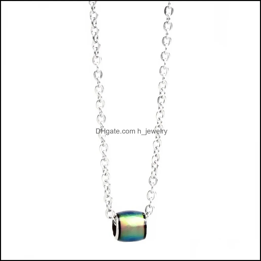 mood necklace creative fashion transport bead heat discoloration stainless steel necklaces