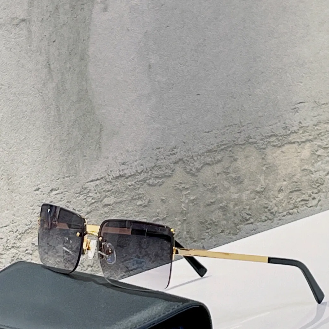 Pedras de cristal sem aro Mark Glasses Sunglasses Gold gradiente cinza lente de verão Glassr Sun Shades Sunnies Gafas de Sol UV400 Proteção Eyewear com caixa