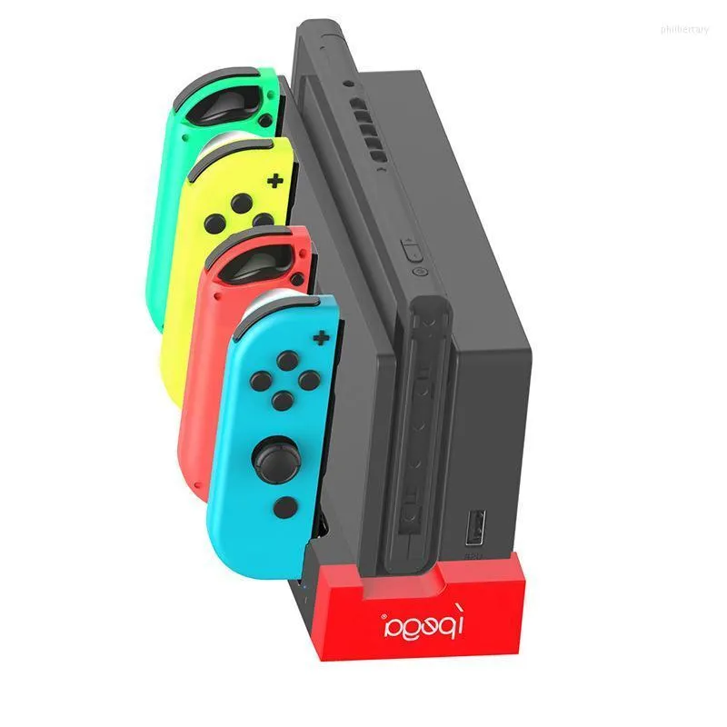 Spelkontroller Joysticks Dammtät laddare Laddningsstation Portabel liten PG-9186 Bärdekor för Switch Joy Con Controller Phil22