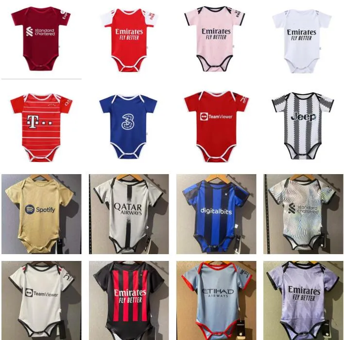 Conjuntos de futebol atlético/fatos de treino 2023 6 a 18 meses kit de bebê infantil kits de camisas 21 22 23 camisas de bebê uniformes de futebol personalizados para crianças