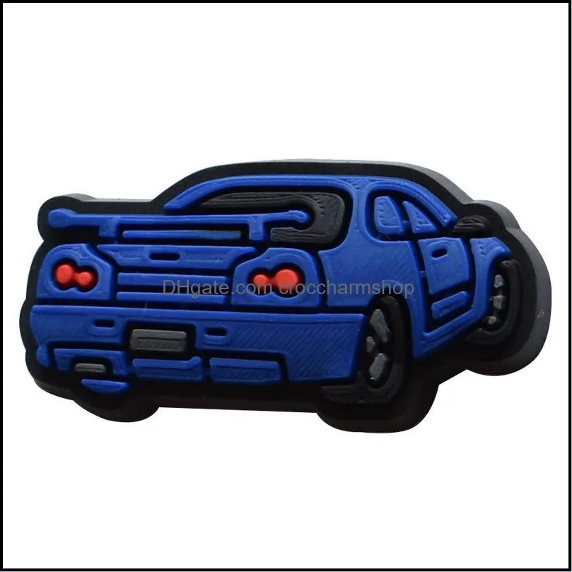 Pvc Racing Car Shoe Decoration Charm Buckle Accessories Jibitz for Croc Charms Clog Buttons Pins