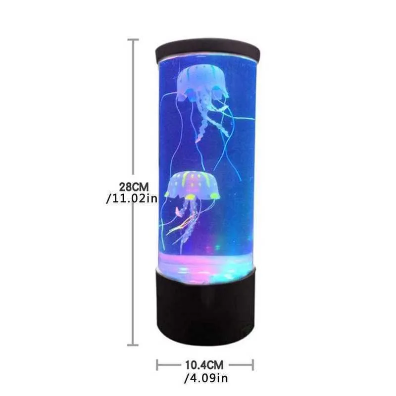 Średnia lampa meduzów Zmiana LED Kolor Dekoracja Domu Nocna Jellyfish Aquarium Style Lampa LED 201028