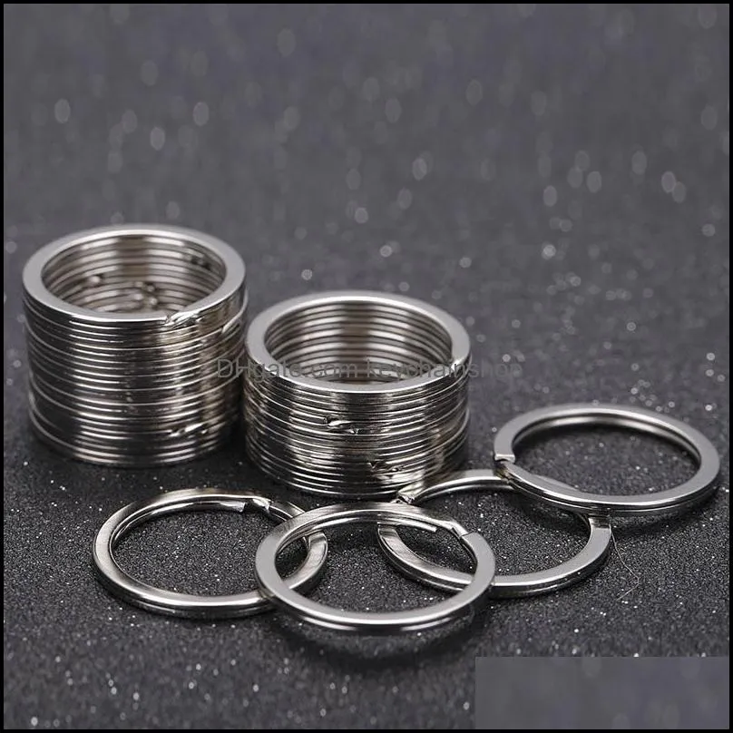 Sier Tone Split Nyckelringar 1,5X25Mm Metall Krok Ring För Göra själv Nyckelring Handgjorda Nyckelringar Kedjehållare Smycken Kontakter Drop Delivery 2