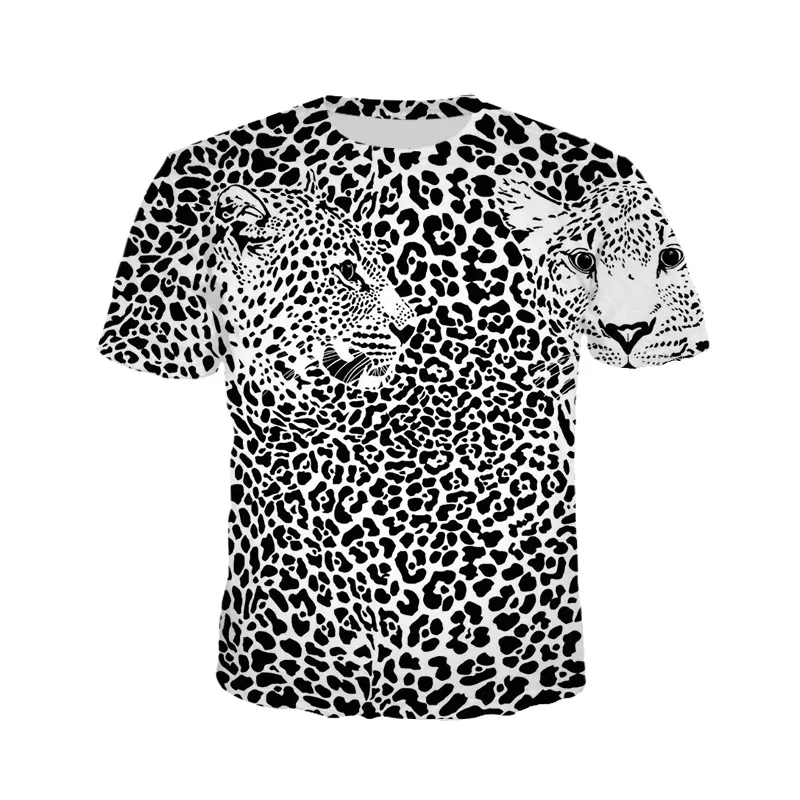 Nouveau 3D Impression Animal Guépard 3D Numérique Imprimé T-shirt Décontracté à Manches Courtes et Col Rond pour Hommes et Femmes Plus La Taille S-6XL Harajuku 004