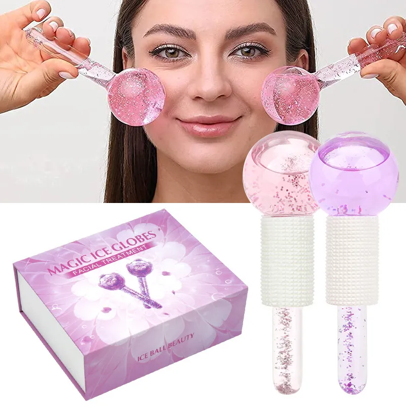 Globi di ghiaccio per il viso Rullo massaggiante per il viso rinfrescante per la cura quotidiana della pelle Rassoda la pelle Riduce il gonfiore e le occhiaie