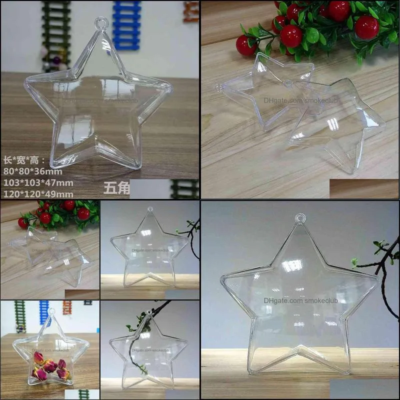 Jiujiang jinjialeshi 75mm to 120mm Pentagram transparent plastic packaging crystal box