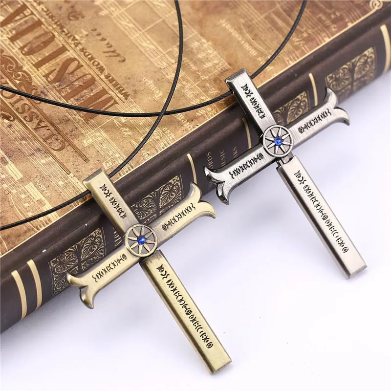 Pendant Necklaces Anime Dracule Mihawk Cross Sword Necklace Women Cosplay Men Jewelry Gift CollaresPendant