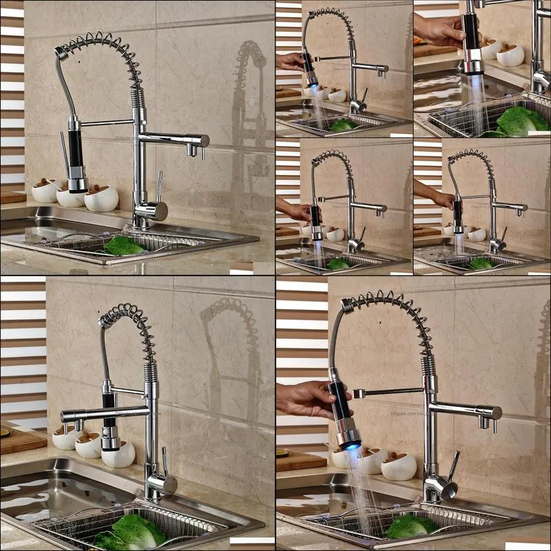 Hot Sale Luxury Chrome Brass Bathroom Basin Faucet Vanity Sink Mixer Tap Dual Sprayer Single Handle