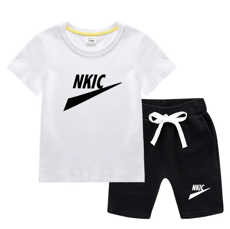 Letni projektant marki logo Zestawy bawełny krótkie rękawy garnitury bluzki + spodnie dziecko maluch maluch ubranie dzieci dzieci dziewczyny stroje