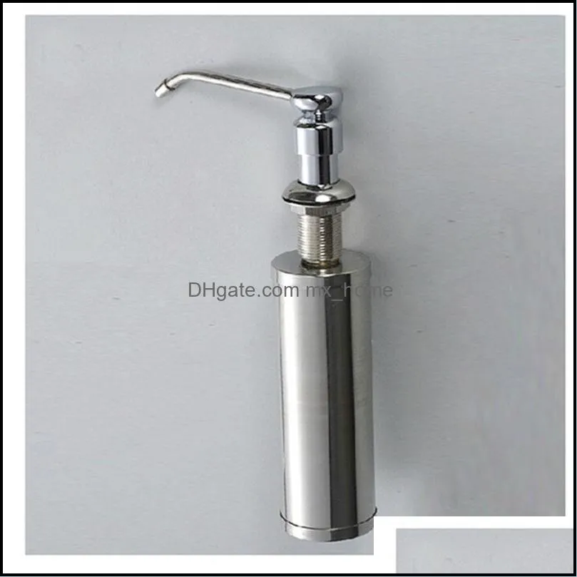 Free Shipping Wholesale And Retail Promotion Deck Mounted Chrome Soap Dispenser 220ml Kitchen Liquid Soap Dispenser Stainless