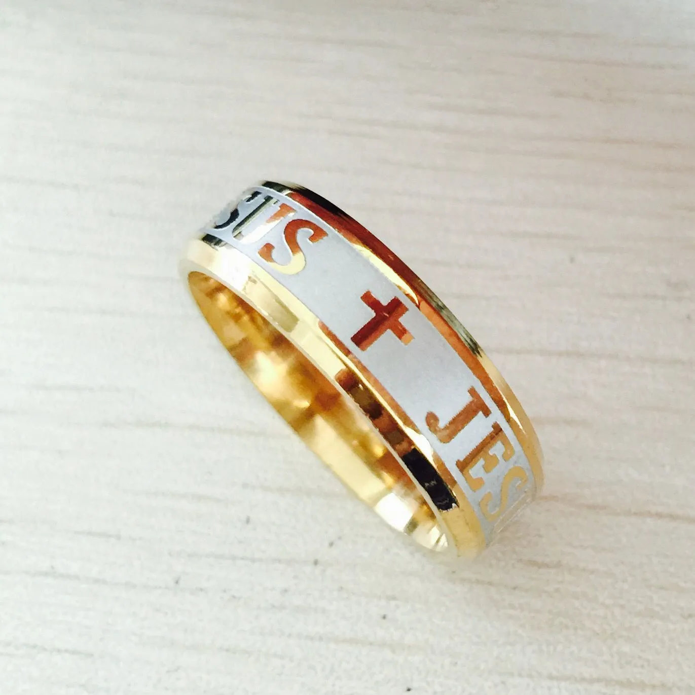 Nie verblassen Hip Hop Männer Junge Design Top Qualität 18K Jesus Kreuz Ring Gold Silber 316L Edelstahl Ringe Mode Frauen Hochzeit Schmuck Dame Party Geschenke Großhandel