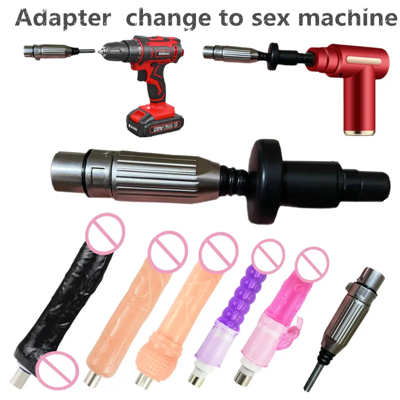 Universal Adapter hand electric drill bits sexy Machine Screw Driver Massage Fascia Gun Dildo Penis Vibrator Toys for Women