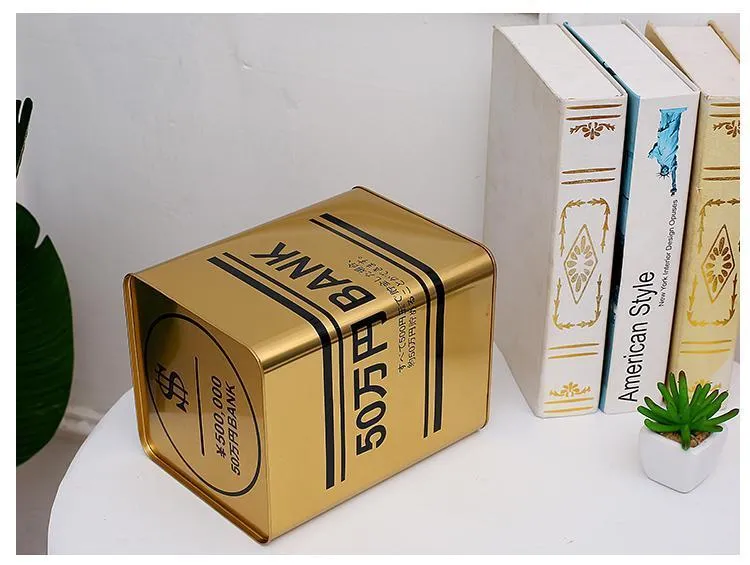 Cajas De Dinero Creativas Hucha Caja De Monedas De Oro De Metal Caja De  Efectivo Para Adultos Grandes Hucha Cuadrada Para Regalo De Papel Moneda  365 Días FP060 201125 De 19,72 €