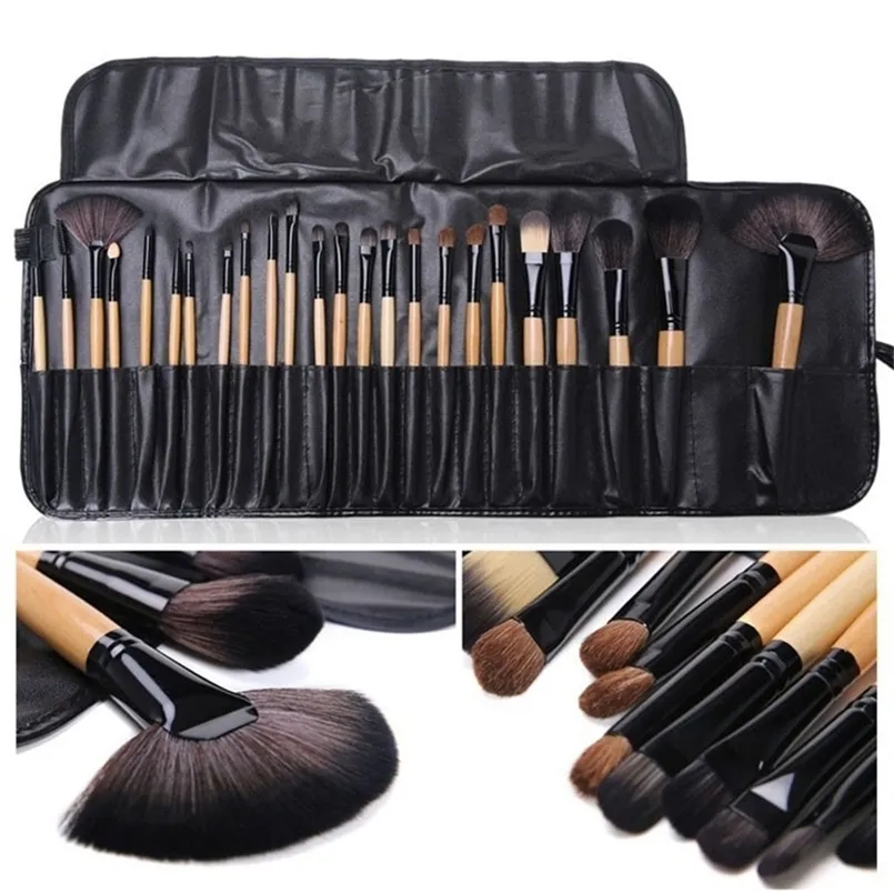 Bolsa de regalo de 24 piezas Conjuntos de brochas de maquillaje Cosméticos profesionales Pinceles Base en polvo para cejas Sombras Pinceaux Herramientas de maquillaje 220623