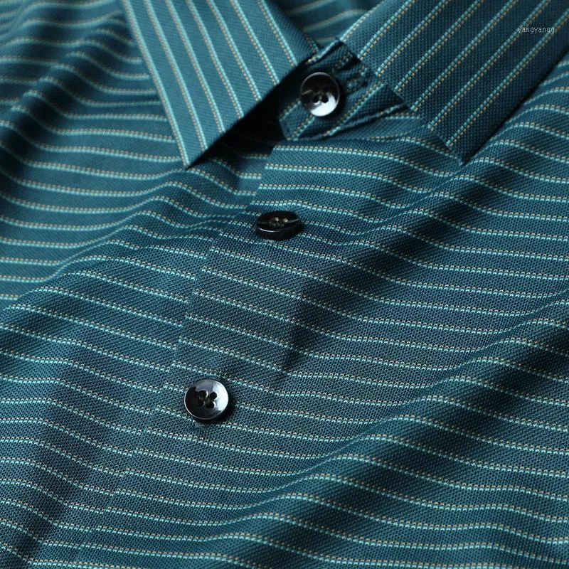 High-end Business Gentleman Cross Cross Korn Krage T-shirt Silky, Andningsbar, Elastisk, Inget spår Tryck Kortärmad Pol Mäns polos