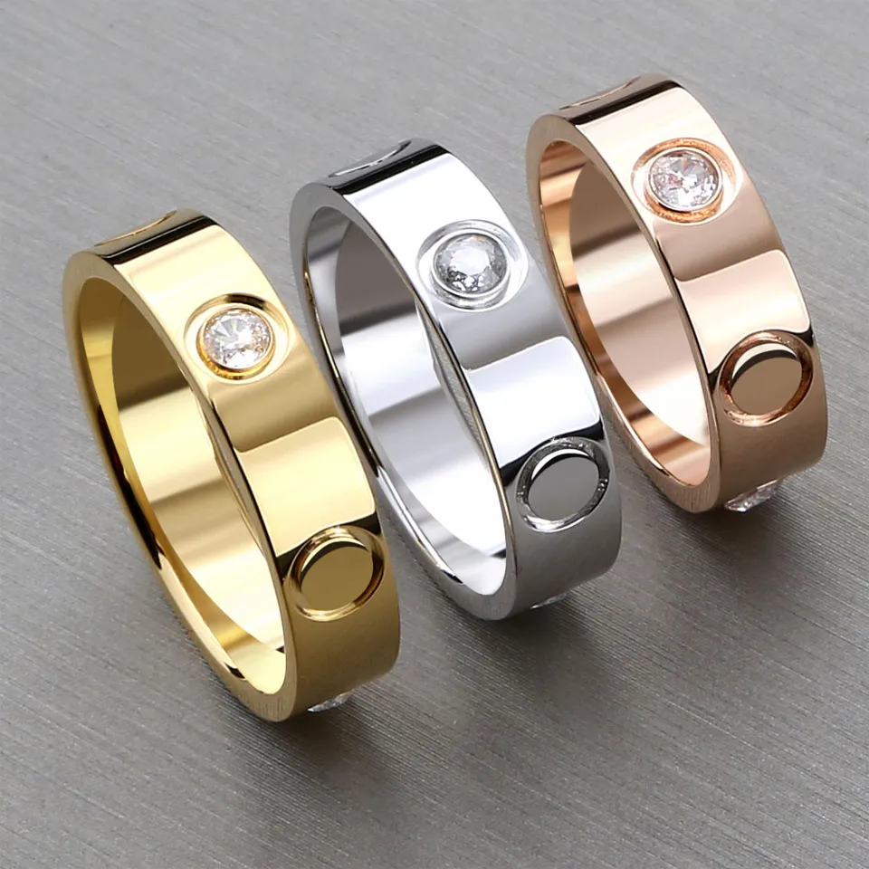 Bague diamant pour Femme amour Carter anneaux pour homme Bague Luxe Anillos Hombre Anello Lusso Bijoux créateur Bijoux Femme Schmuck Love Joyeria Acero Inoxidable Joyas