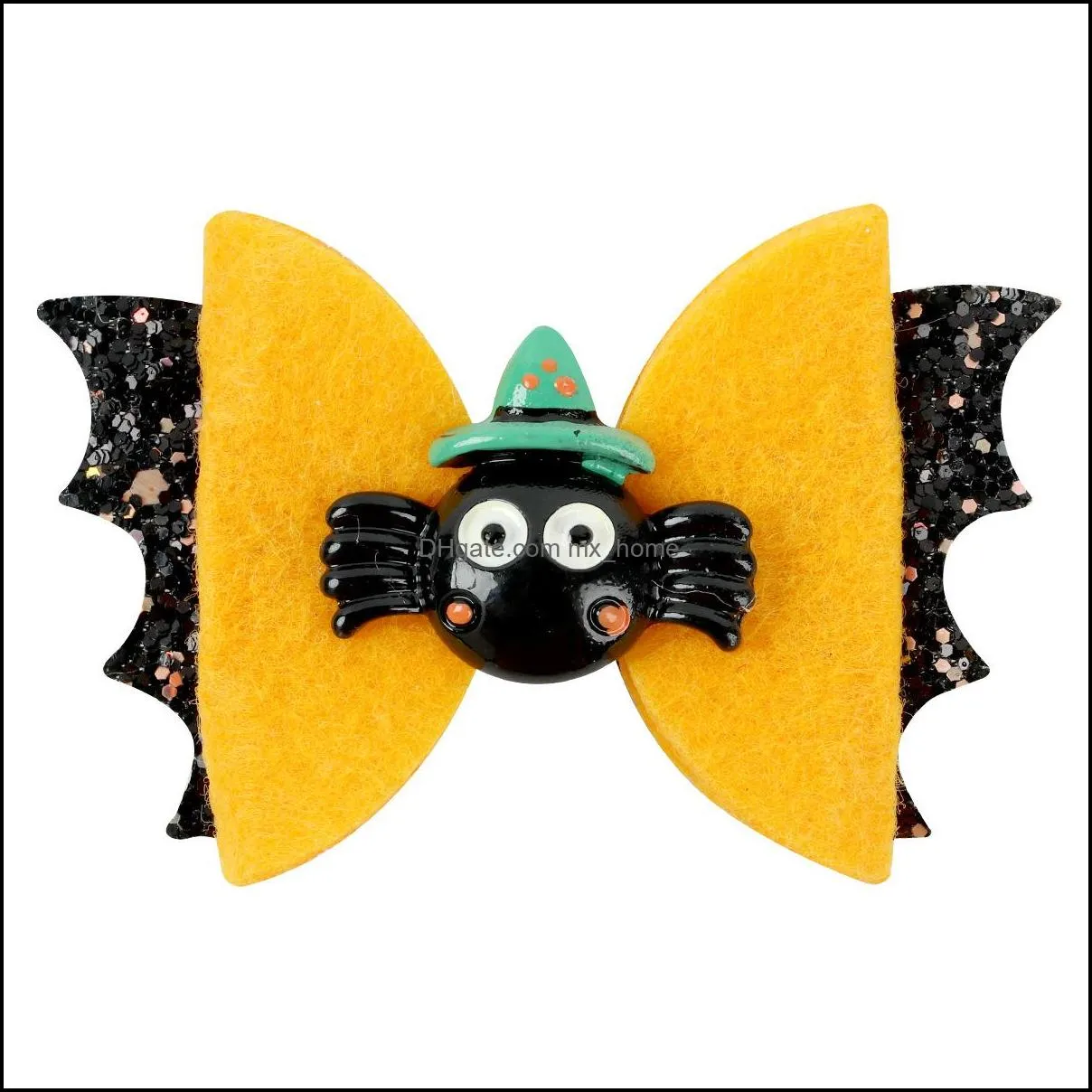 hair accessories baby girls bow halloween hairpin headwear fashion kids spider pumpkin hairbow boutique children barrettes z6785