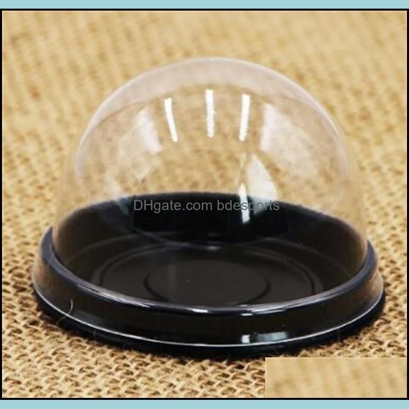 100pcs=50sets Mini Size Plastic Cupcake Cake Dome Favor Boxes Container Cake Box Wedding Favors Boxes Supplies 183 V2