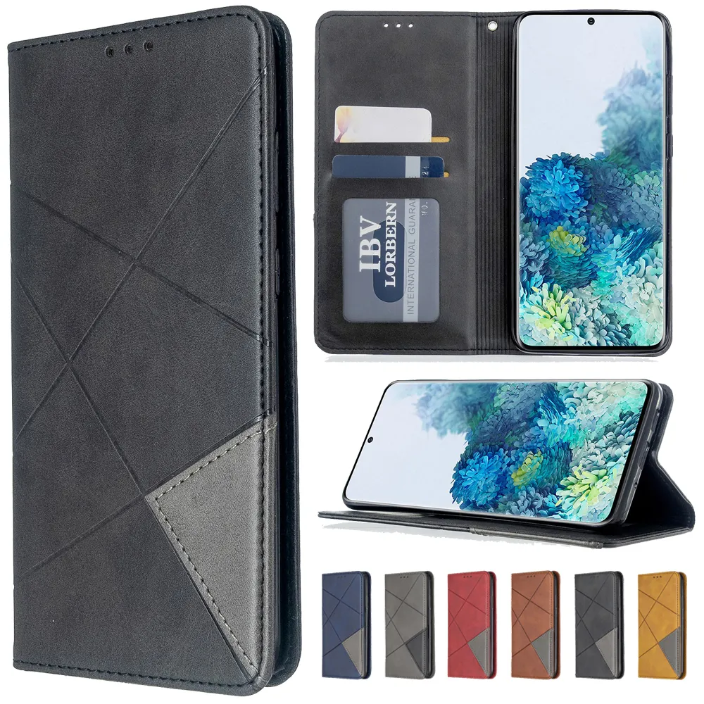 Läder Flip Fodral för Samsung Galaxy S21 / S20 Ultra S10 / S9 Plus S10E S21 / S20 Fe Not 20 Ultra 10 Pro Wallet Phone Case Cover