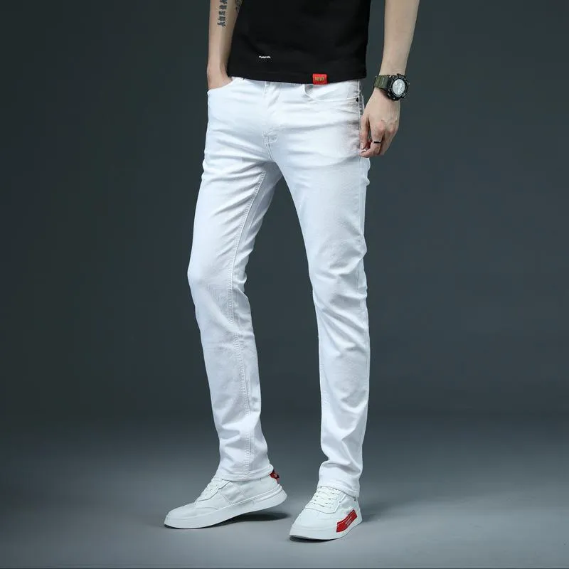 Jeans da uomo Pantaloni skinny elasticizzati da uomo colorati Moda Slim Fit Pantaloni casual Pantaloni Jean Uomo Verde Nero Blu Bianco Multicolor