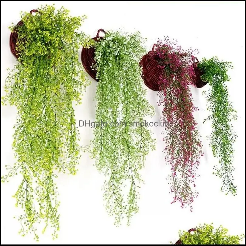 Artificial flowers vine ivy leaf silk hanging fake plant artificial plants green garland home wedding party decoration