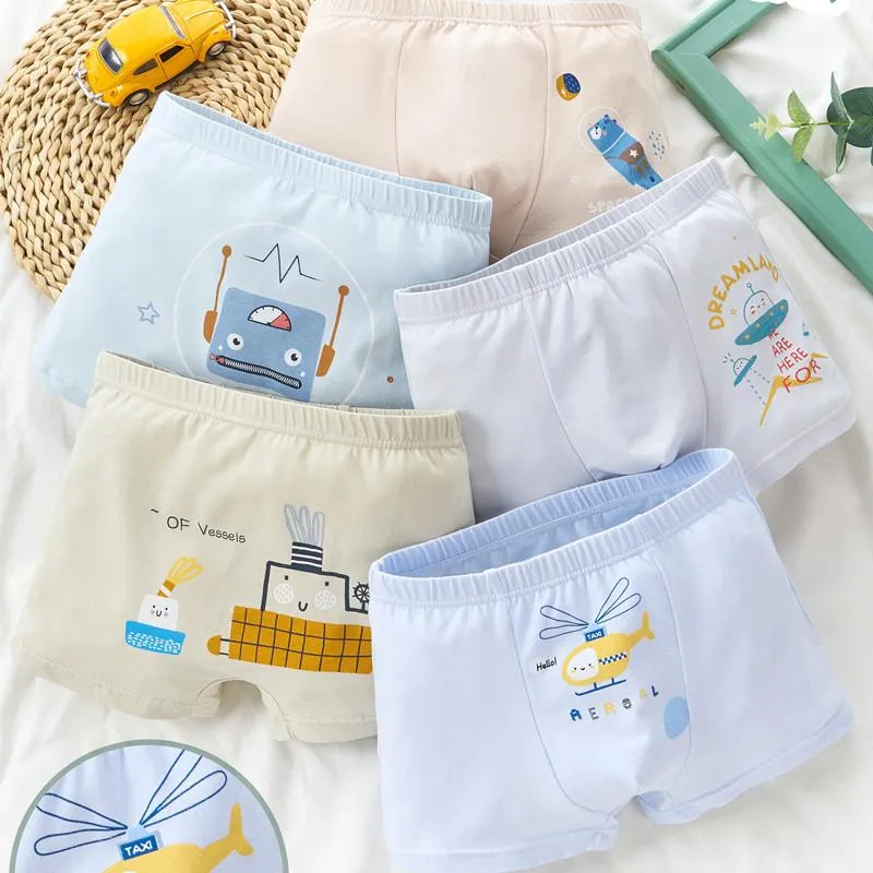 Höschen Kinder Unterwäsche Baby Jungen Hellblau Cartoon Baumwolle Unterhose Bequeme Shorts Atmungsaktiv Für Kinder