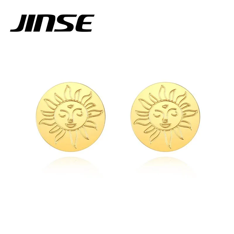 Stud Roestvrij staal Griekse mythologie Godin Sun Face Earring For Women Fashion Jewelry Hip Hop Gold Metal Brincos Giftsstud