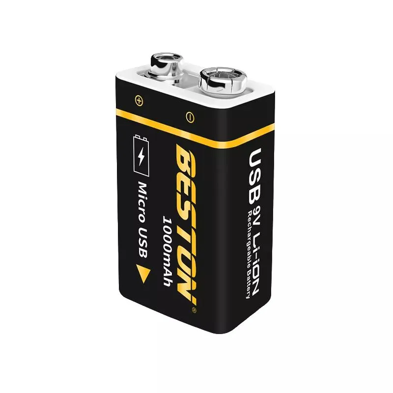 Pila Recargable Beston 9V USB para usar en detectores de metales