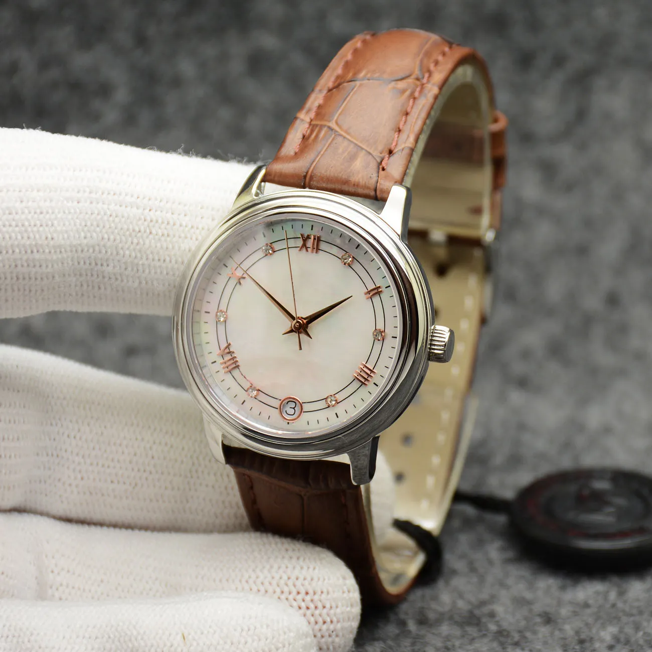 De Ville Prestige Watch Automatic Mechanical Silver Case Silver