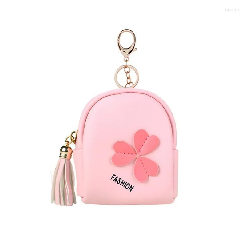 Porte-clés Fleur Rose Petit Sac Femmes PU Cuir Porte-Monnaie Mode Jelly Sac À Main Filles Titulaire De La Carte Pour Enfants Porte-clés Forb22