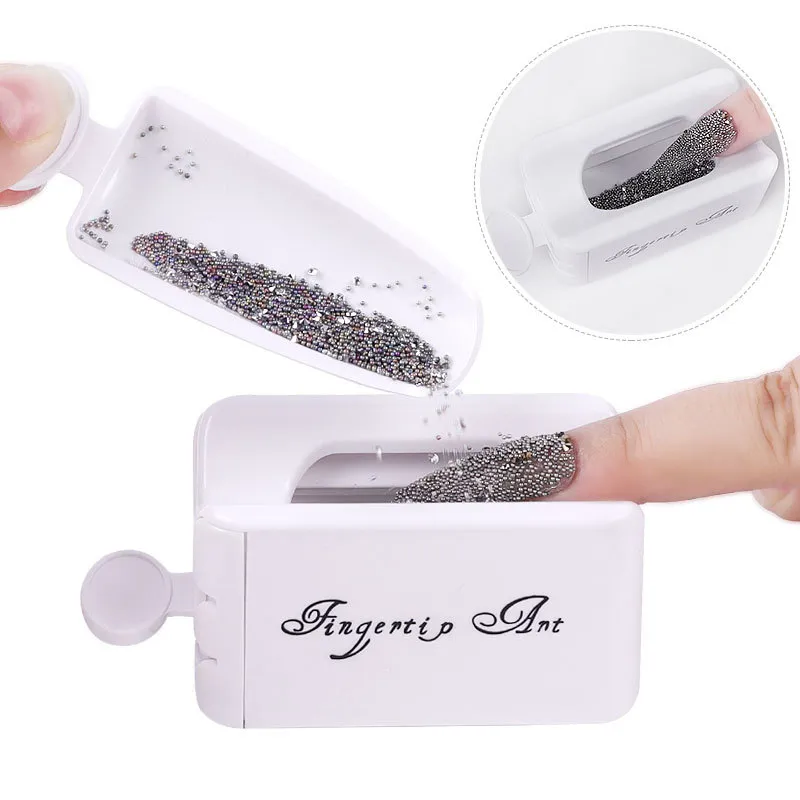 White Double Layer French Powder Box Nail Art Equipment Dipping Powders Collection Container Nails Glitter Recovery Storage Nail Tool