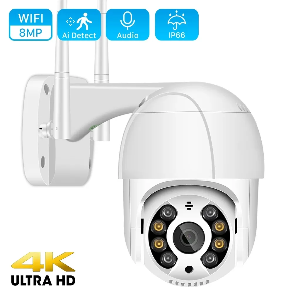 Cámara PTZ inalámbrica de 8MP 4K HD 1080P Color visión nocturna Wifi cámara IP al aire libre H.265 5MP Ai seguimiento automático CCTV cámara de vigilancia