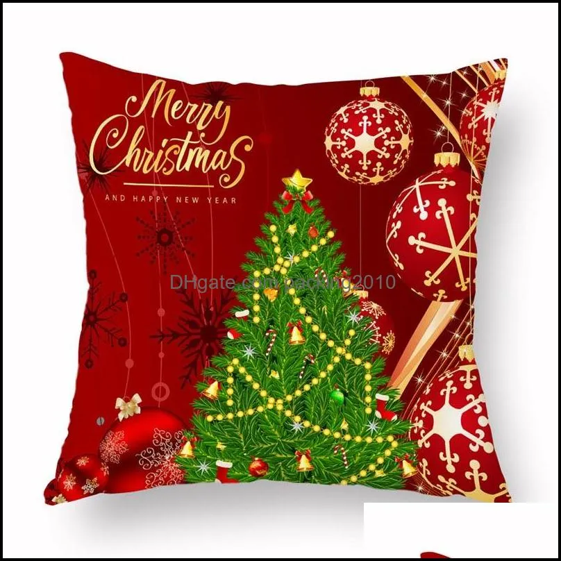 free shipping Christmas Pillow Case Canvas 45*45CM ELK Printed Individual Package Christmas Pillow Cover Retro Plaid Pillowcase more