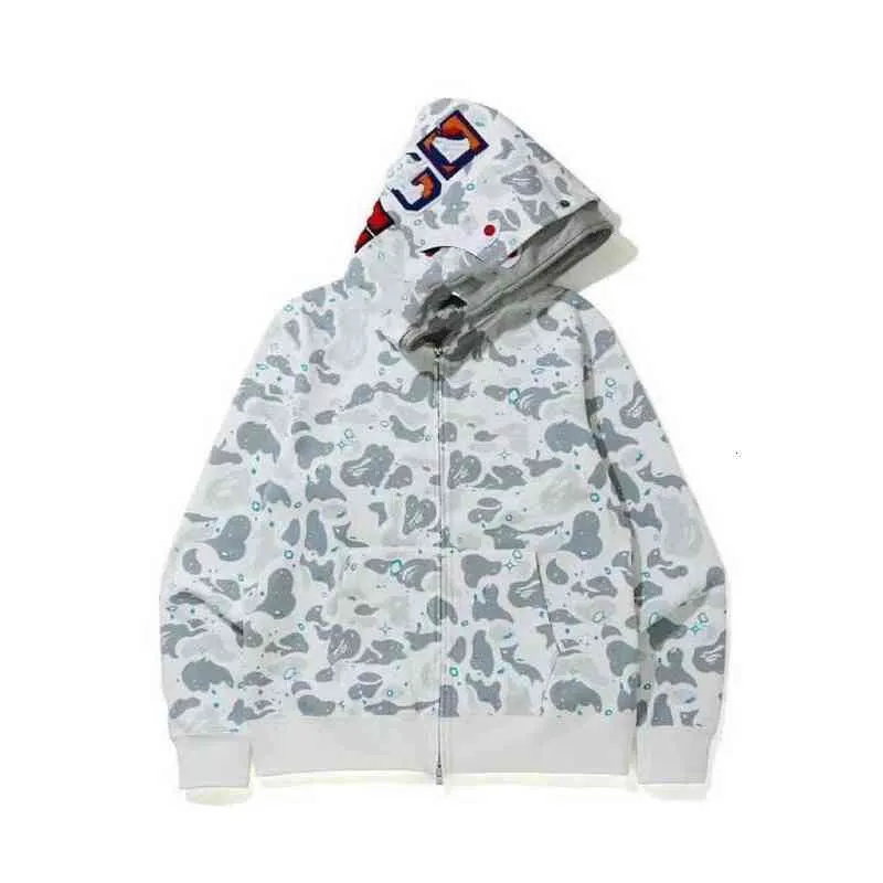 Sweats à capuche pour hommes Sweats à capuche Veste Shark Sweat à capuche en pur coton Série Double Hat marque de designer Glow-in-the dark Camo Hooded homme et femme Z230726