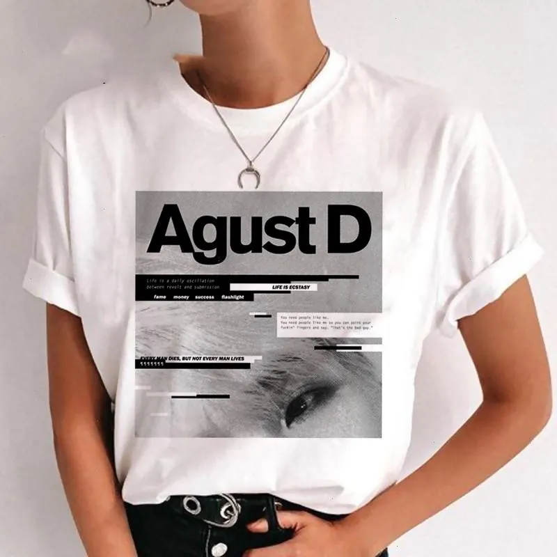 Harajuku Suga Album T-shirt drôle femmes dessin animé T-shirt imprimé graphique Style coréen Kpop t-shirts femmes hauts à la mode