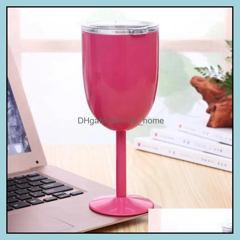 stainless steel wine glass 10oz wine glasses double wall tumbler with lids non-slip glass 10 colors cfyz2q