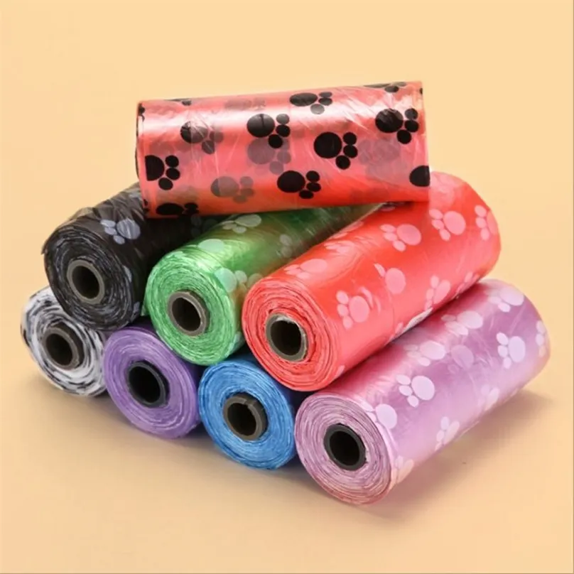 50 100 Rolls Dog Poop Bag Degradable Plastic Pet s For Cat Toilet Clean Up Outdoor Waste Garbage Cleaning 220510