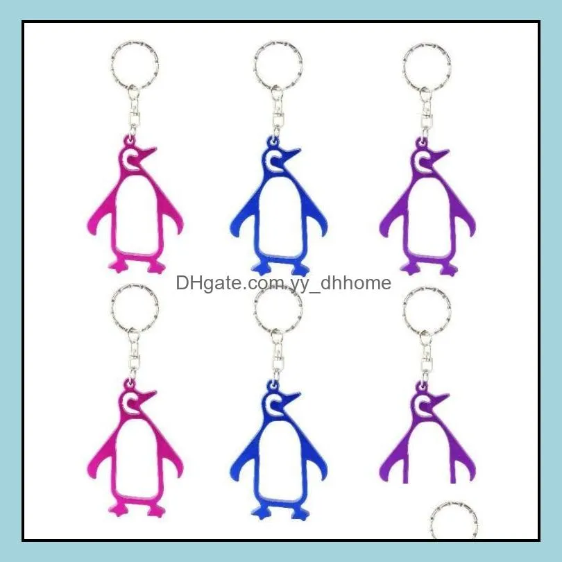 penguins beer bottle opener bar products aluminum alloy animal bottles key chains lovely portable openers lxl1204