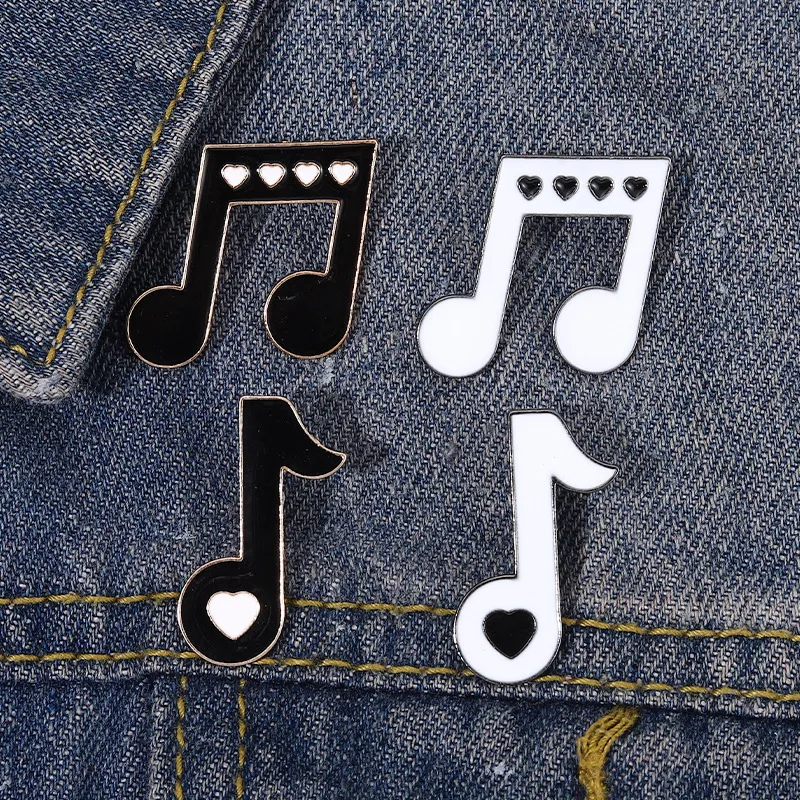 Mignon musique broches broche pour femmes enfants mode bijoux chemise manteau robe Denim sac décor métal émail broche